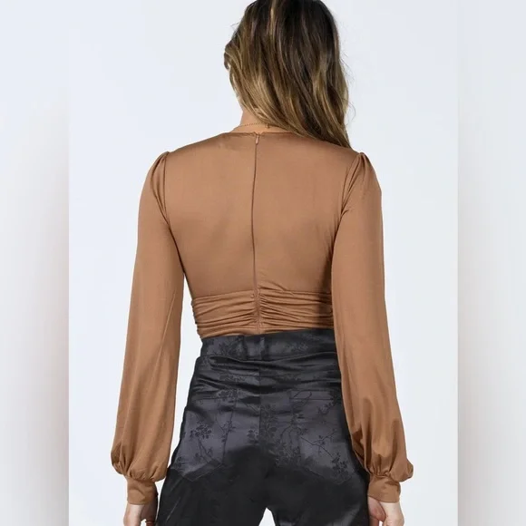 Princess Polly‎ JUDE LONG SLEEVE BODYSUIT BROWN - Picture 2 of 9